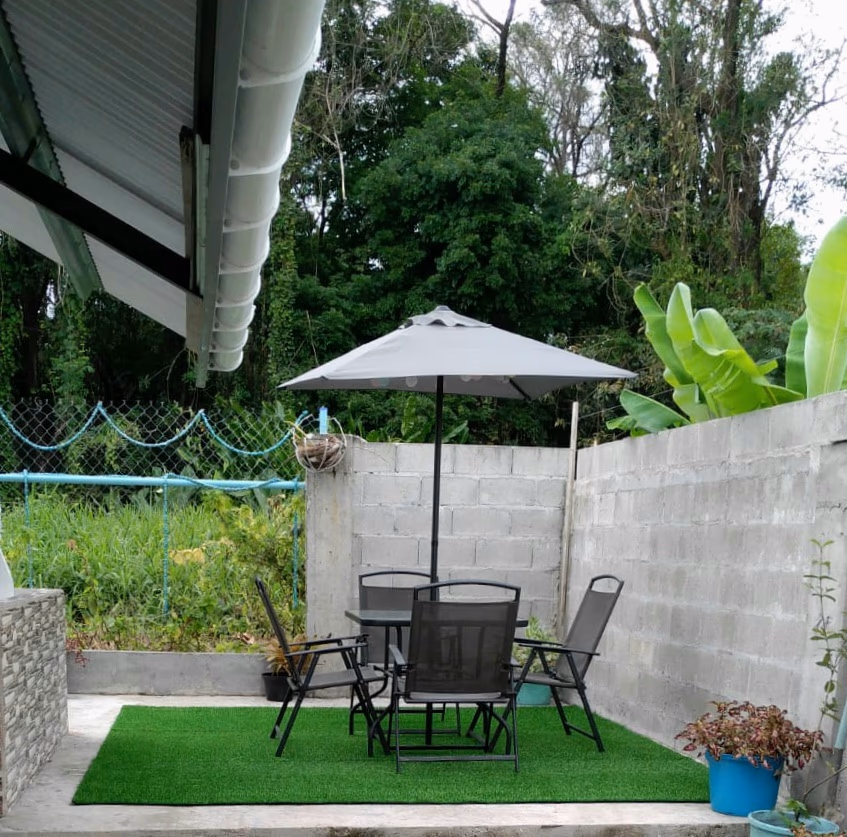 Comfortable outdoor dining area